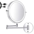 Miniatyrbilde 1 av 5: Inch USB-oppladbart LED-veggmontert sminke-speil med 3 fargetemperaturer, dobbeltsidig 1x/10x forstørrelsesspeil, berøringsskjerm, smart avstenging, 360° dreibar