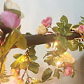 Miniatyrbillede 5 af 5: Floristlighting 2 Meter 20 LED Blomsterblad Girlande Batteridrevet Kobber LED Feelygter Til Bryllup Fest Begivenhed Dekoration