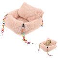 Pikkukuva 1 / 2: Hamsterin riippuva sänky, mukava hamsterin sänky häkin lisävarusteena, vaaleanpunainen 21X16.5X26CM Pink 21X16.5X26CM