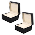 Pikkukuva 1 / 3: 2 kpl Monitoiminen Kellon Säilytyslaatikot PU Kellon Näyttölaatikot Kellon Järjestäjät Musta 11.5X11.5CM Black 11.5X11.5CM