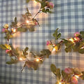 Miniatyrbillede 3 af 5: Floristlighting 2 Meter 20 LED Blomsterblad Girlande Batteridrevet Kobber LED Feelygter Til Bryllup Fest Begivenhed Dekoration