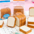 Miniatyrbillede 4 af 5: JIKAIX 4 stk./sæt Blyant Viskelæder Uden Udtværing God Fleksibilitet Tilfældig Farve Toastformet Gummi Viskelæder Papirvarer