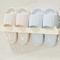 Miniatyrbillede 5 af 5: Vægmonteret Sko Stativ Slippers Dræn Stativ Plast Sko Holder Organizer Multifunktionel Hængende Stativ Borfri