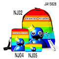 Pikkukuva 1 / 5: 3 kpl Rainbow Friends -koululaukku, olkalaukku, lasten reppu style 1