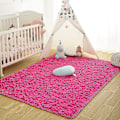 Miniatyrbilde 4 av 5: Tflycq Myke, fluffy gulvtepper, egnet for soverom, barnerom, plysj, lodne barnehagetepper, pelsaktige tepper, egnet for gutter, jenter, studenthybel Hot Pink 4 *5.2 Feet
