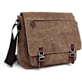 Miniatyrbild 1 av 5: Axelväska för män, Canvasväska, Crossbody-väska, 16 tum (kaffe)