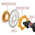 Miniatyrbillede 2 af 4: Cykel Nav Center Lock Til 6 Huls Adapter Nav Midterlås Konvertering 6 Bolt Rotor Skivebremse Tilbehør