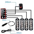 Miniatyrbilde 3 av 5: 4 stk. 4LED Stroboskoper 12V Strobe 4 I 1 Bil Beacon Blinkende (