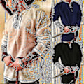 Pikkukuva 2 / 5: Slim Fit Pellavapaita Miesten Keskiaikainen Tunika Merirosvopuku Khaki 4XL