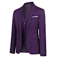 Miniatyrbild 2 av 5: Kostym för män, Business Casual, 3-delad kostymkavaj, byxor, väst, 9 färger Purple 3XL