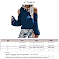 Miniatyrbilde 2 av 5: Dame Topp Kald Skulder Knyteknute Ensfarget Lykt Erme Elastisk Mansjett Chiffon Elegant Casual Bluse Skjorte Navy Blue L