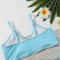 Miniatyrbild 3 av 4: Sommar Tankini Set för Små Flickor, 3 Delar/set, Strand Surf Badkläder 8-12 År, Vadderad Bikini Baddräkt Set för Barn blue 130