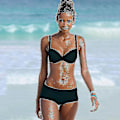 Miniatyrbild 1 av 2: Dam Vadderad Push Up Bikini Set Strandkläder Baddräkt Black M