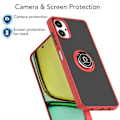 Pikkukuva 5 / 5: Samsung Galaxy A06 -puhelimen kuori, jossa sormuspidike ja jalusta, TPU+akryylipuhelinkotelo - Musta Red Galaxy A06