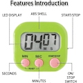 Miniatyrbillede 4 af 5: Yaju Køkken Timer Digital Madlavningstimer Magnetiske Timere Til Madlavning Stor LCD-Skærm Høj Alarm Udtrækkelig Stand Og Krog Og Magnetisk Bagside (gre