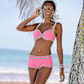 Miniatyrbild 1 av 2: Dam Vadderad Push Up Bikini Set Strandkläder Baddräkt Pink M
