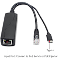Pikkukuva 2 / 5: 2 kpl 5 V Gigabit PoE -jakaja, USB Type C, 48 V - 5 V 2,4 A -sovitin, IEEE 802.3af -yhteensopiva