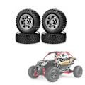 Miniatyrbilde 5 av 5: 4 stk. 76mm 1.55 Metall Beadlock Felg Gummidekk For 1/10 Rc Crawler Bil Axial Yeti Jr Rc4wd D90