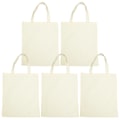 Miniatyrbild 1 av 2: 5 st Canvas Tote Bag Axelväska Canvas Shoppingväska Canvas Blank Strandväska Pouch