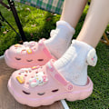 Miniatyrbilde 1 av 5: Søte Sommer Kawaii Mote Tøfler Y2K Flate Sko Høydeøkende Sandaler Jenter Bursdagsgave 2023 Ny pink 5