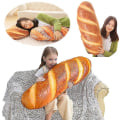 Miniatyrbillede 1 af 5: 3D Simulation Brødpude Blød Lændestøtte Baguette Rygpude Mad Plys Fyldt Legetøj 40cm