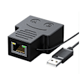 Miniatyrbilde 1 av 5: Etet Splitter 1 Til 2 Rj45 Adapter Internett Samtidig, USB Til Dobbel-Fe Rj45 Po