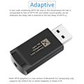 Miniatyrbillede 5 af 5: Usb Bluetooth 5.2 Audio Transmitter, skiftbar Aptx Adptive, understøtter 1 til 2, driverfri, med 3.5mm A