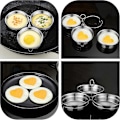 Miniatyrbild 4 av 4: 1 Set Äggkokare Nonstick Pocherade Ägg Tillverkare Rostfri Äggkokningspanna