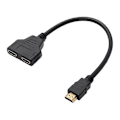 Miniatyrbild 1 av 5: 1 in 2 ut HDMI-kompatibel hane till dubbel hona splitter adapter konverteringskabel för PC DVD