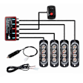 Miniatyrbilde 1 av 5: 4 stk. 4LED Stroboskoper 12V Strobe 4 I 1 Bil Beacon Blinkende (