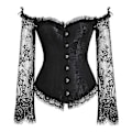 Pikkukuva 1 / 5: Pitsinen seksikäs korsetti vintage-tyylinen bustier-toppi naisille muotoileva S-6xl Black 6XL