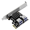 Miniatyrbillede 1 af 5: Pci-e Udvidelseskort Desktop Pci-e 1x Til 4-port Pcie Asm1184e Fuldhøjde Udvidelseskort Til Bitcoi