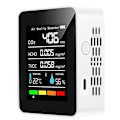 Miniatyrbillede 2 af 5: 5-i-1 CO2-måler Digital Temperatur Fugtighedstester Kuldioxid Detektor Luftkvalitetsmonitor TVOC HCHO Analysator-b