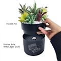 Miniatyrbillede 1 af 4: Stor Blomsterpotte Skjult Pengeskab Låseboks Overraskelse Hemmeligt Gemmested Plante Gemmested Gem Penge, Nøgler, Smykke Organizer Andre Værdigenstande (Ruipei)