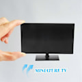 Miniatyrbillede 5 af 5: 1:12 Skala Miniature Fladskærms-tv Fjernsyn Dukkehus Møbler Tilbehør (sort)