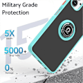 Pikkukuva 2 / 5: Samsung Galaxy A06 -puhelimen kuori, jossa sormuspidike ja jalusta, TPU+akryylipuhelinkotelo - Musta Azure Galaxy A06