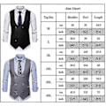 Miniatyrbild 3 av 3: Jul Herr Solid U-ringad Dubbelknäppt Kostymväst Slim Fit Formell Väst Camel M