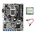 Miniatyrbild 1 av 5: B75 Eth Mining Moderkort+i3 2120 Cpu+sata Kabel Lga1155 12 Pcie Till Usb Adapter Msata Ddr3 B75 Usb