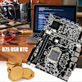 Miniatyrbillede 5 af 5: B75 Eth Mining Bundkort 8xpcie Til Usb+tilfældig Cpu+dobbelt Switch Kabel Med Lys+sata Kabel Lga1155