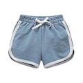 Miniatyrbild 1 av 5: Pojkar Flickor 100% Bomull Sportshorts Sommar Kontrast Kantning Delfin Shorts Barn Atletisk Gym Kläder Blue 6T