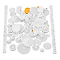 Miniatyrbillede 1 af 5: 75 stk. Type PC Kronegear Enkelt Dobbelt Reduktionssnekke Små Dele DIY Gear Til Robot Smart Bil