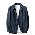 Miniatyrbilde 1 av 5: Herre Lin Blazer Lett Jakke Frakk To Knapper Navy XL