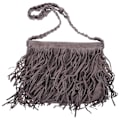 Miniatyrbild 3 av 3: 1 st Axelväska med Tofs Läder Tote Tofs Handväska Crossbody Väska Dam Frans Tofsväska (Grå)