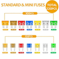 Miniatyrbillede 3 af 5: Sikringssortimentsæt 220 stk. Assorterede udskiftningsbladsikringer og kredsløbstester til bil, båd, lastbil S