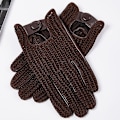 Miniatyrbild 4 av 4: Evago Touchscreen Äkta Läderhandskar Herr Halkfria Motorcykelhandskar Getläder BROWN M
