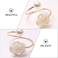 Miniatyrbillede 3 af 4: 6 stk. Legering Servietringe Perle Rose Servietringe Kreative Servietspænder