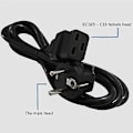 Pikkukuva 5 / 5: Iec 320 C19 - Eu Schuko 2-nastainen pistoke jatkojohto UPS PDU:lle, yhdistetty C19 AC-virtajohtoon A