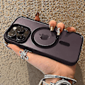 Miniatyrbilde 2 av 5: Luksuriøst Akryl Magnetisk Klart Telefondeksel For Iphone 15 14 13 12 11 Pro Max Mini X Xs Xr 7 8 Plus Magsafe Trådløs Lade Deksel Dark Purple For iPhone 14 Plus