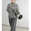 Miniatyrbillede 4 af 5: Rullekrave Cashmere Sweater 100% Ren Uld Sweater Dame Strik Løs Pullover Kvinde Efterår/vinter grey L