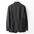 Miniatyrbilde 2 av 5: Herre Lin Blazer Lett Jakke Frakk To Knapper Black 2XL
